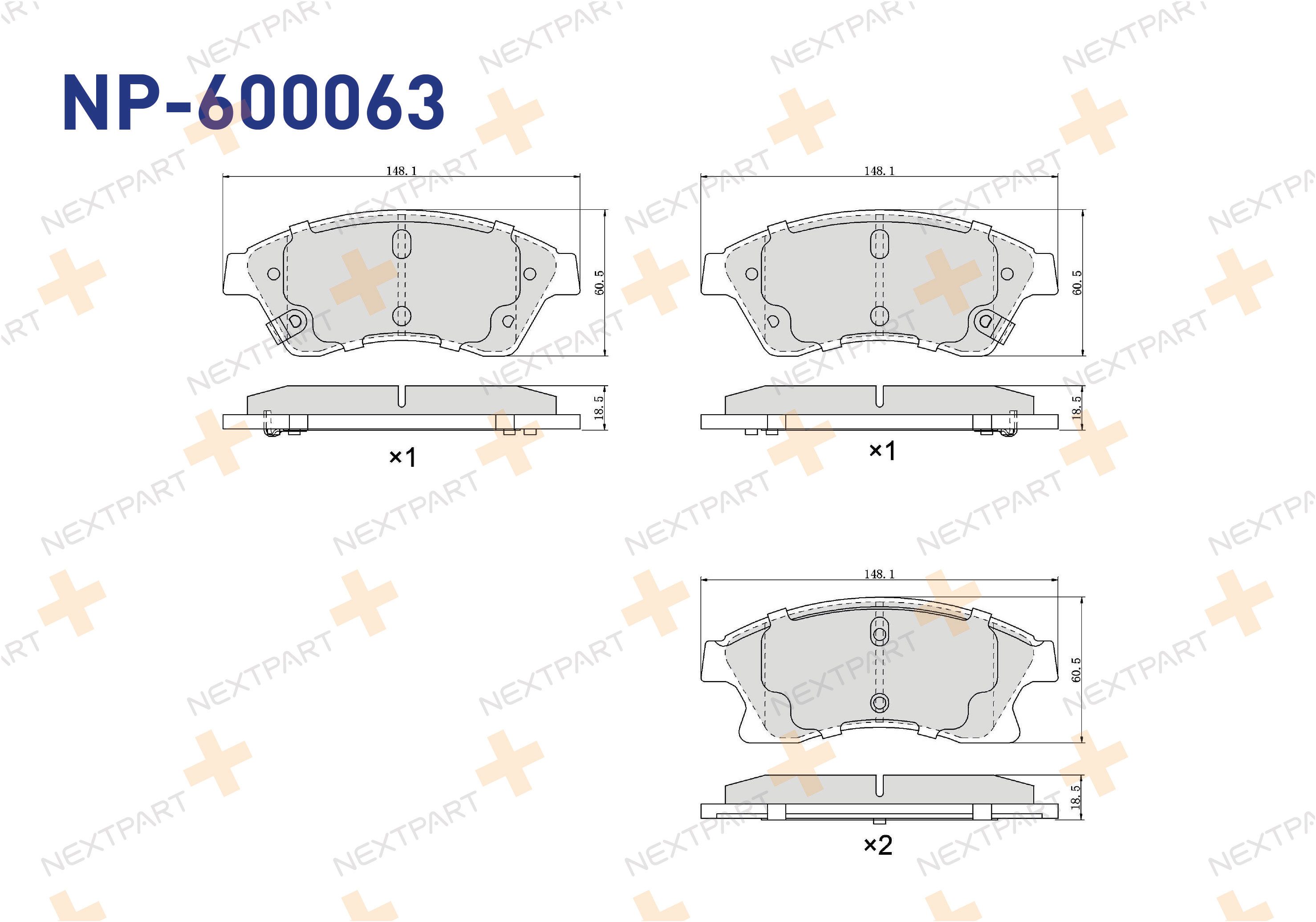 FREN BALATASI ON 16 JANT ASTRA J (2009>) ASTRA J GTC (2011>) AVEO (2011>) CRUZE (2009>) ALTI OVAL TIP ASTRA - OEM: 1605261 13301207 | Alt: BPOP-1014 13046072622