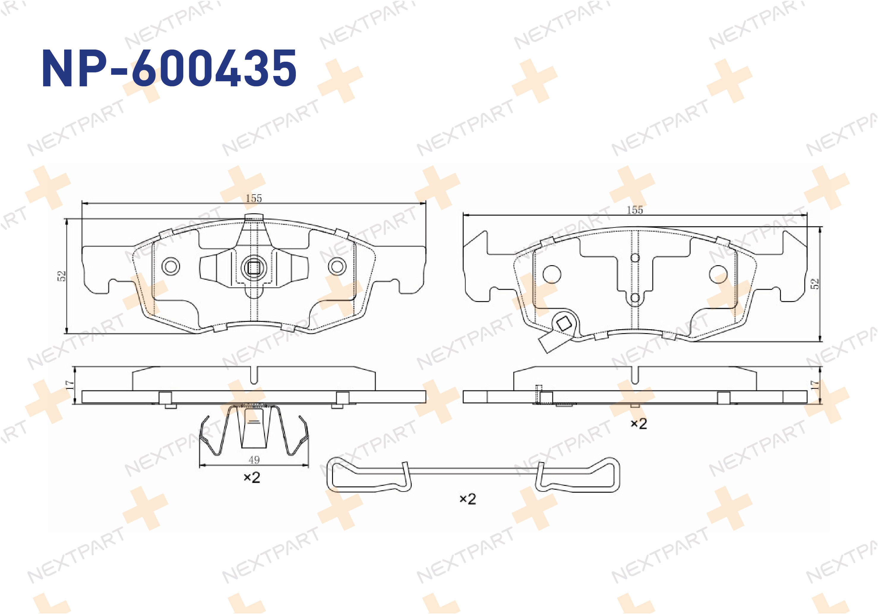 FREN BALATASI ON CORSA E (2014>2019) BENZINLI 14 JANT CORSA - OEM: 95517028 16 05 280 | Alt: 6680 163402