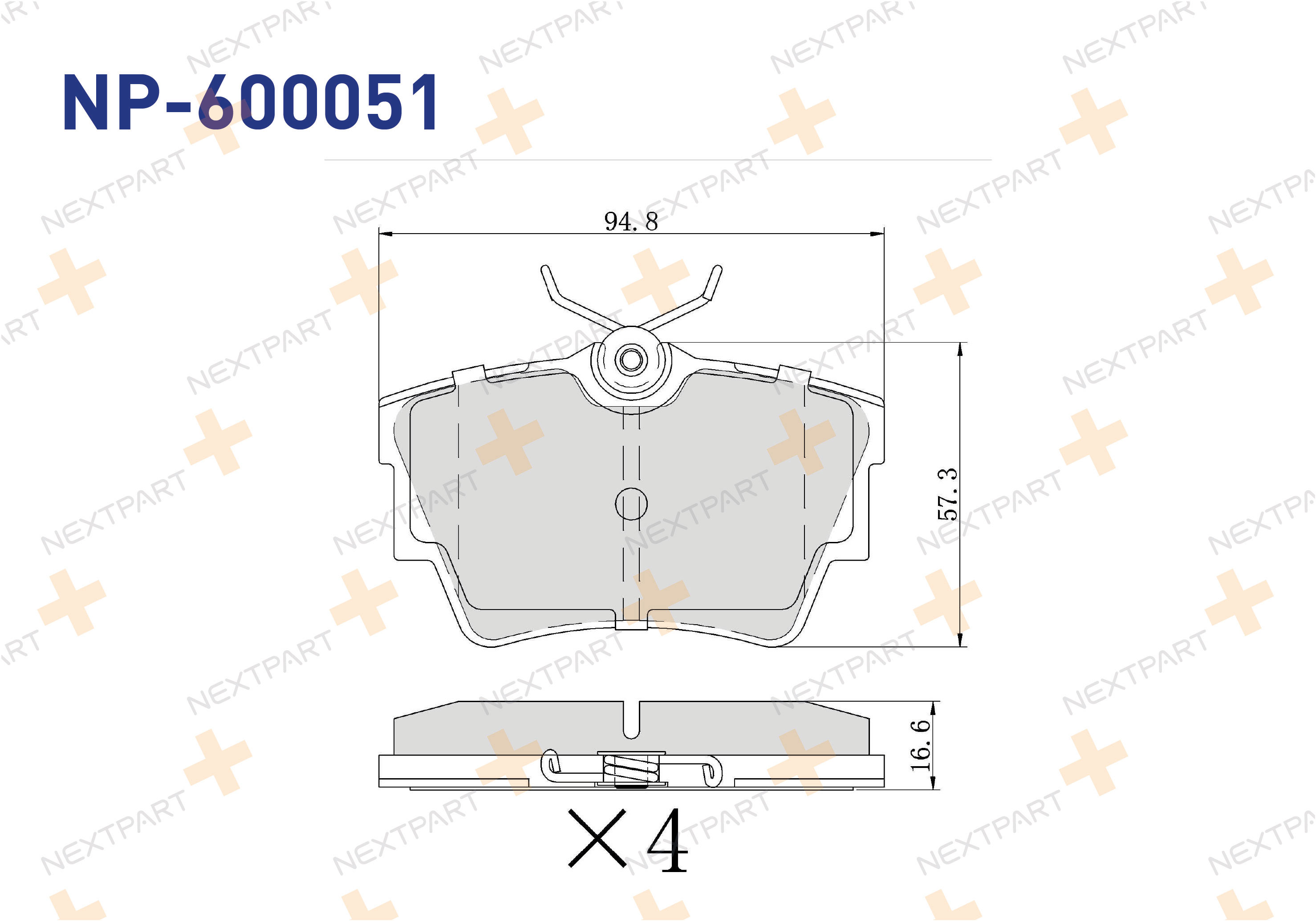 FREN BALATASI ARKA TRAFIC II (2001>) TRAFIC III (2014>) TRANSPORTER T-4 (1990>2003) TRANSPORTER TRAFIC - OEM: 440607091R 44060-00Q2E | Alt: 37288 37288OE