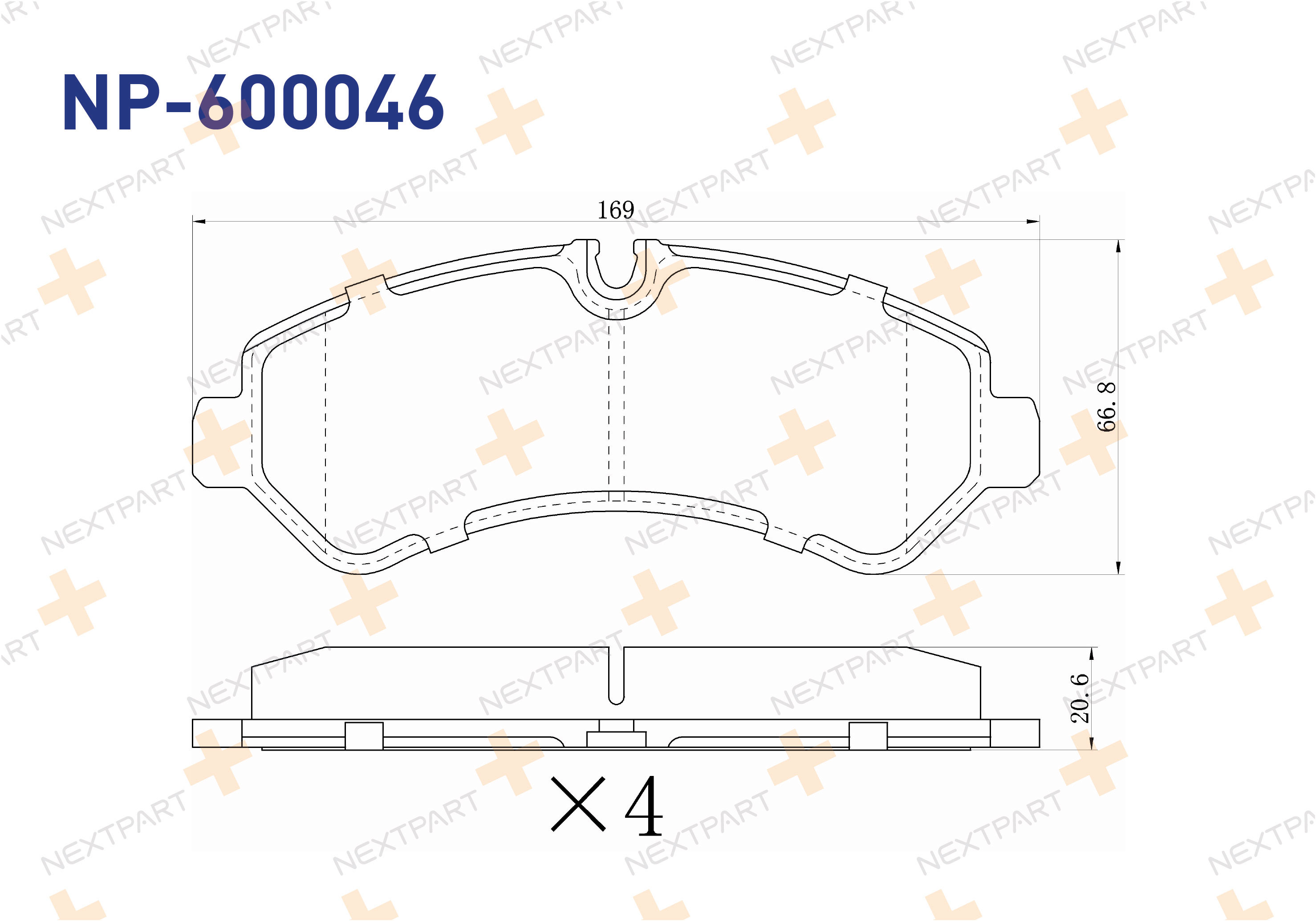 FREN BALATASI ARKA SPRINTER (907) (2018>) CIFT TEKER - OEM: A9074208700 907 420 87 00 | Alt: 175673 SP4481