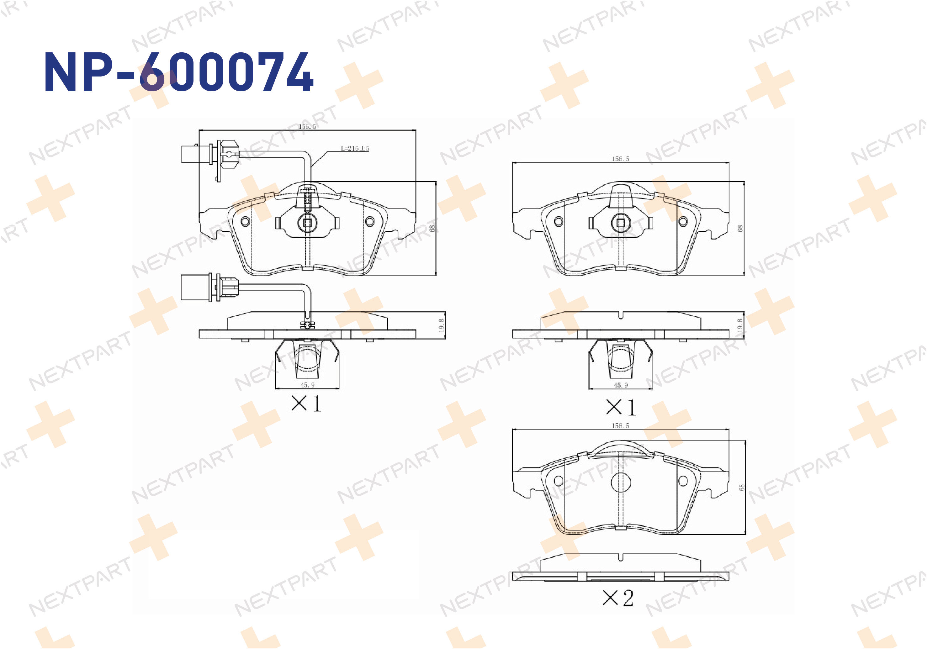 FREN BALATASI ON FISLI TRANSPORTER T-4 (1990>2003) TRANSPORTER - OEM: 7D0698151F 7D0 698 151 D | Alt: 37143 37143OE