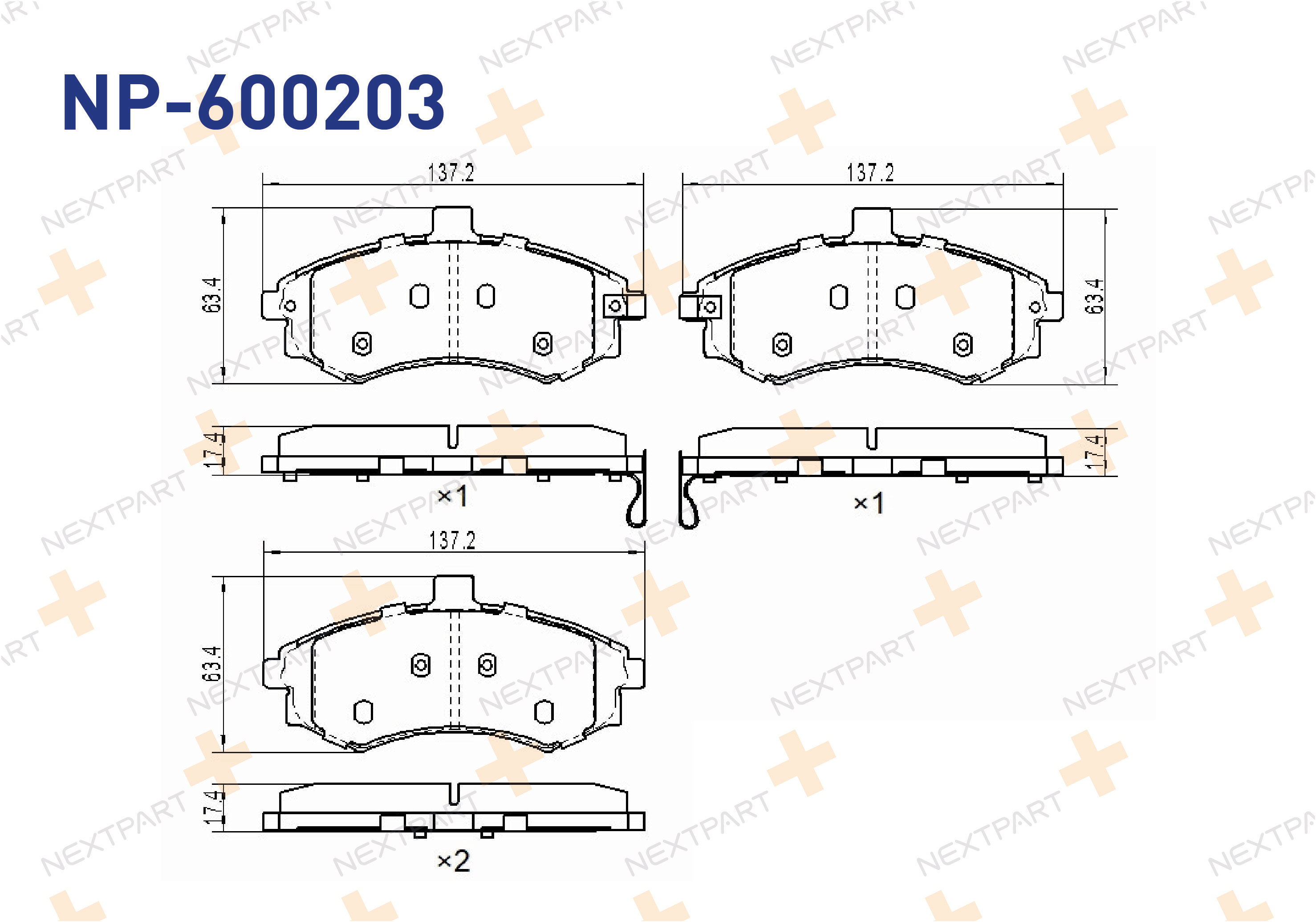 FREN BALATASI ON ELANTRA (2000>2006) MATRIX (2001>2010) CERATO (2004>2013) - OEM: 58101-2DA40 58101-2SA31 | Alt: 089302 598781
