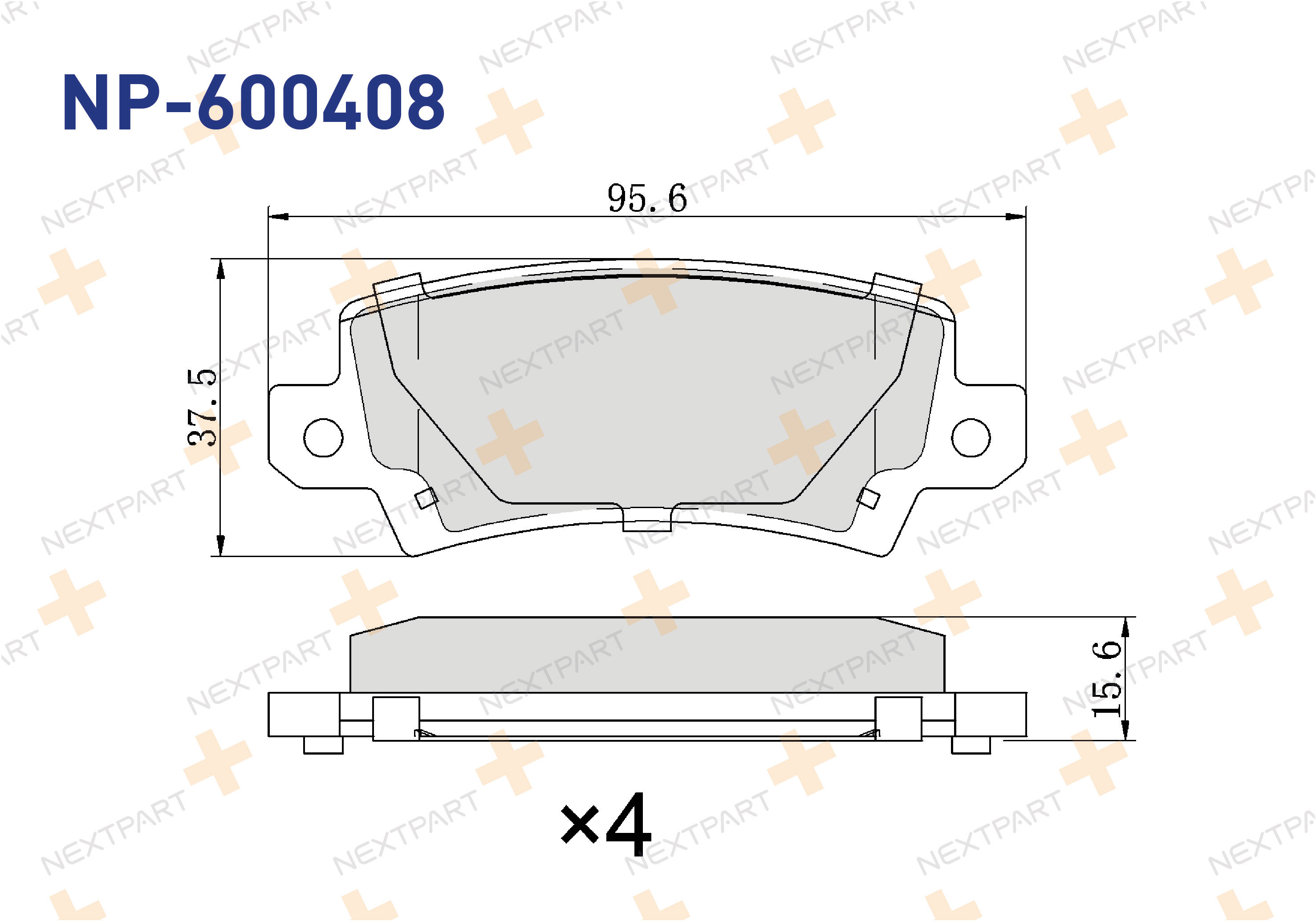 FREN BALATASI ARKA COROLLA (2003>2007) COROLLA - OEM: 04466-02040 04466-02070 | Alt: P974302 0 986 424 790