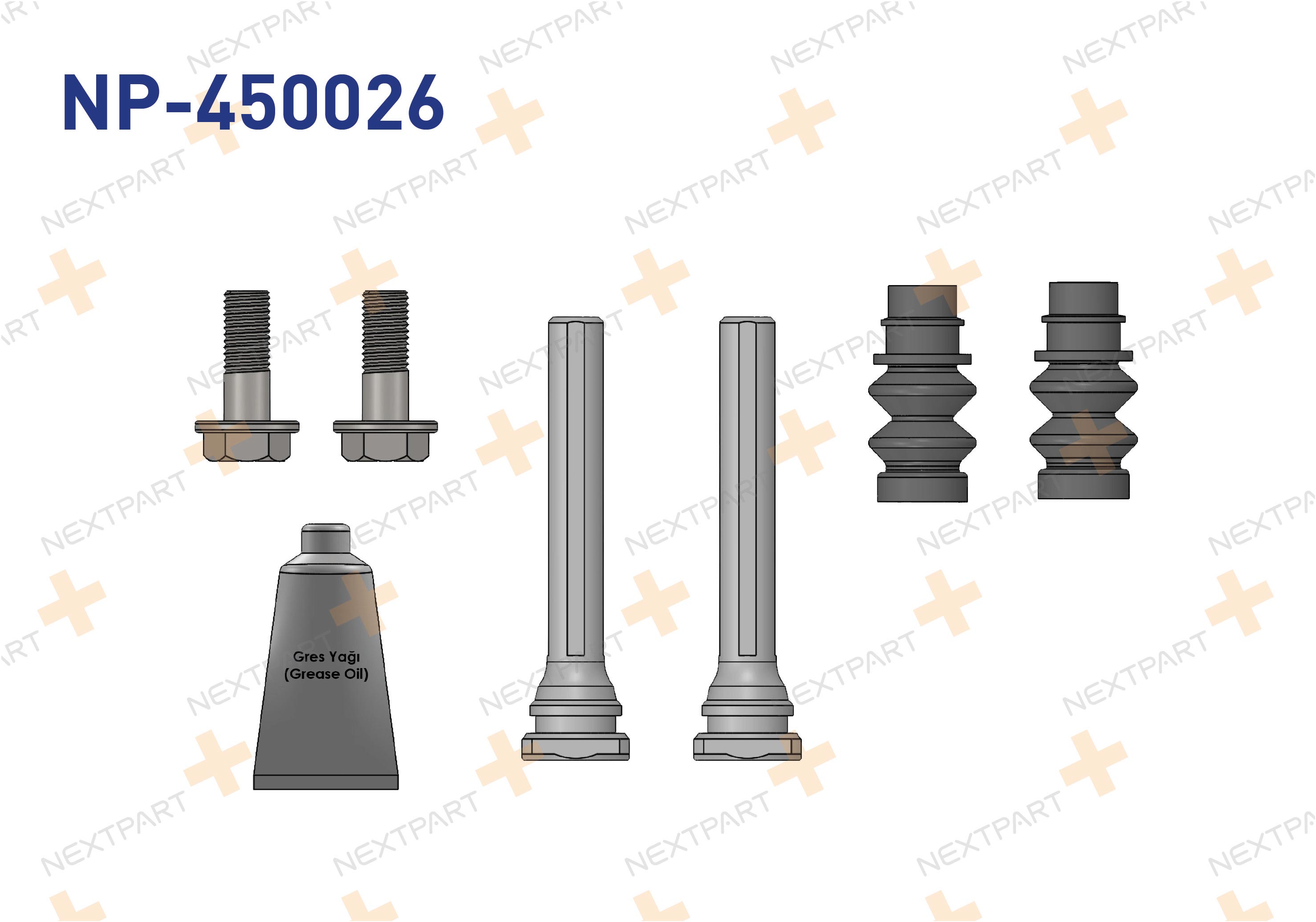 FREN KALIPER TAMIR TAKIMI CIVATALI ARKA CUSTOM V710 - OEM: 8200315270 KTPZ312C150BA | Alt: KTPZ312C150BA 2684534