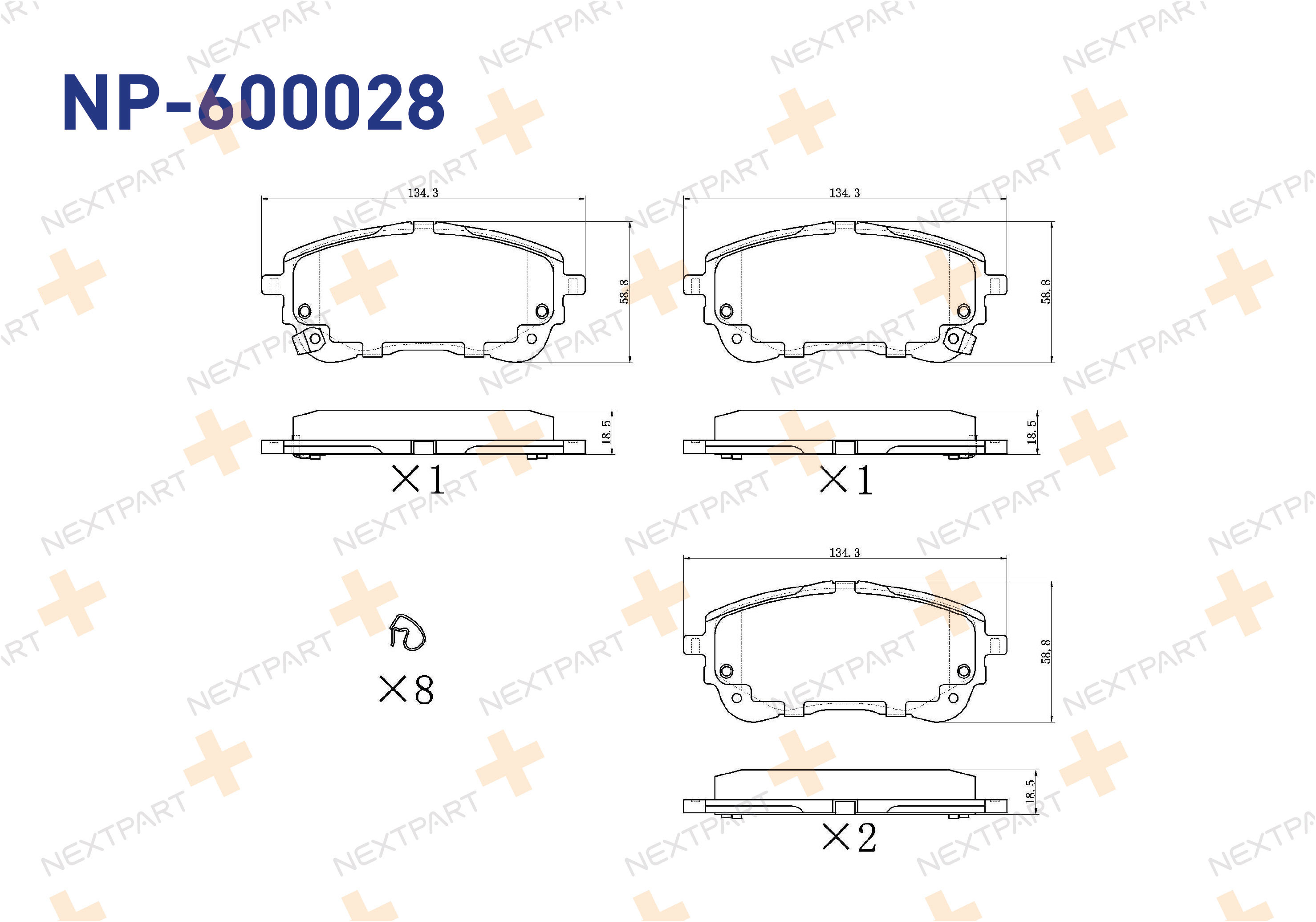 FREN BALATASI ON HYBIRD ARACLAR ICIN COROLLA (2019>) COROLLA CROSS (2020>2024) YARIS CROSS (2019>) COROLLA YARIS - OEM: 0446502510 D6994H | Alt: ADBP420049 181251