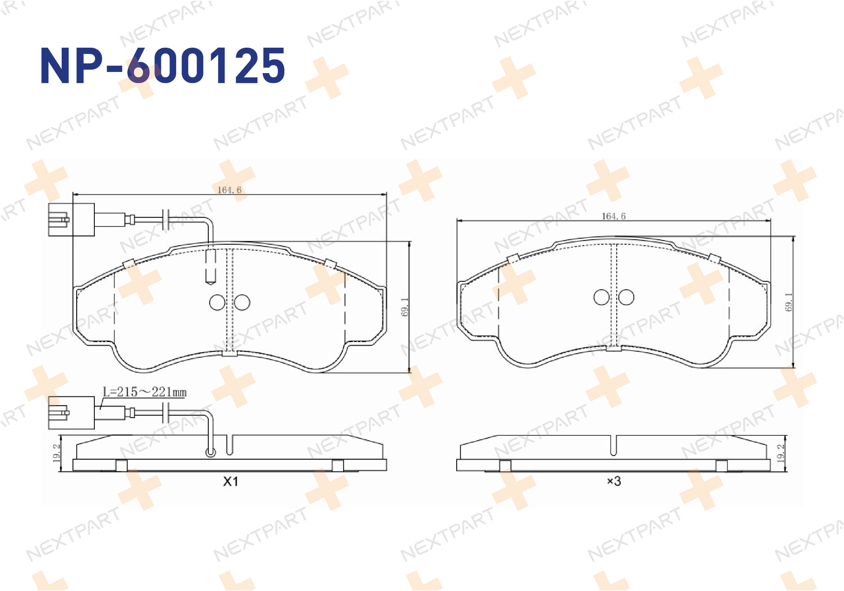 FREN BALATASI ON 18Q BOXER I (1994>2002) BOXER II (2002>2006) JUMPER I (1994>2002) JUMPER II (2002>2005) DUCATO (1994>2002) DUCATO (2002>2006) ORTA MODEL BUYUK TIP JUMPER - OEM: 4252 44 4252 45 | Alt: 37332 AC603081D